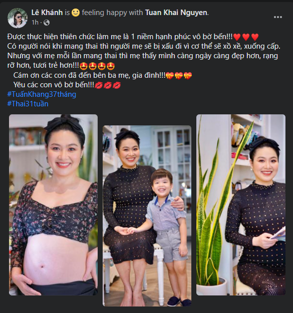 Lê Khánh chia sẻ niềm hạnh phúc vô bờ khi mang thai lần hai