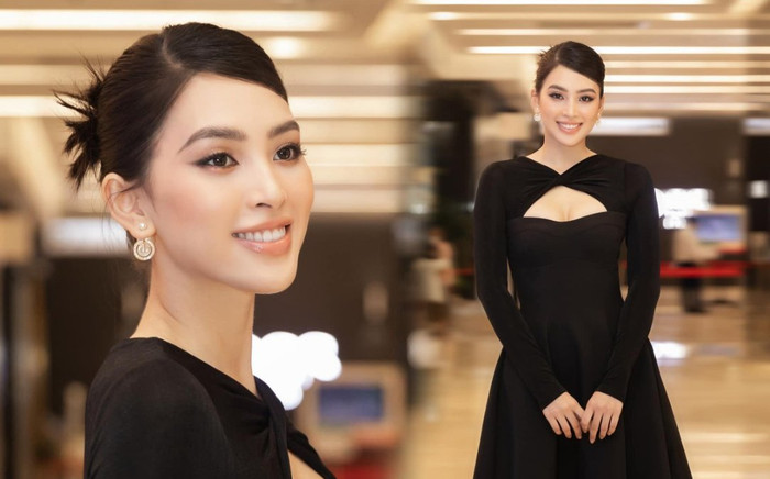 Tiểu Vy diện nguyên cây đen kín như bưng, fan vẫn trầm trồ với một khoảng hở lịm tim Ảnh 2