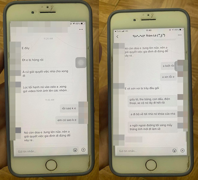 Đoạn tin nhắn giữa gã chồng bội bạc và 'tiểu tam' sau vụ đánh ghen. 