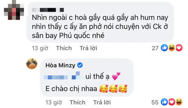 Bình luận của một khán giả bắt gặp Hòa Minzy.
