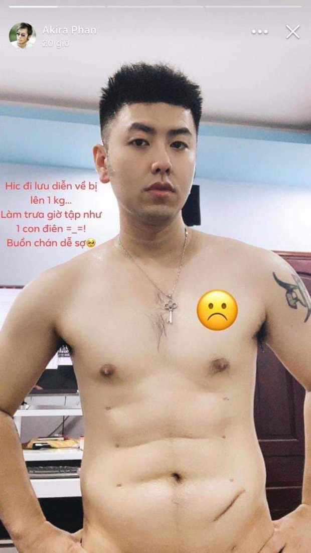 Akira Phan luôn chăm chỉ tập gym.