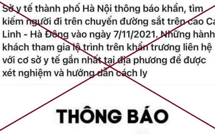 CDC Hà Nội: Thông báo khẩn tìm người đi trên tàu Cát Linh – Hà Đông là sai sự thật Ảnh 2