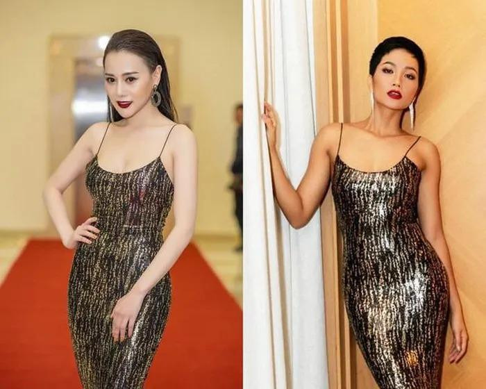 Trước đó, Phương Oanh từng khiến dân tình xuýt soa khi 'đọ dáng' nóng bỏng trong cùng chiếc váy với H'Hen Niê, mỗi mỹ nhân lại mang đến một cái nhìn khác biệt. 
