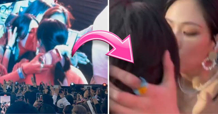 Đang trình diễn trên sân khấu, nữ ca sĩ bất ngờ bước xuống 'môi chạm môi' với khán giả Ảnh 7