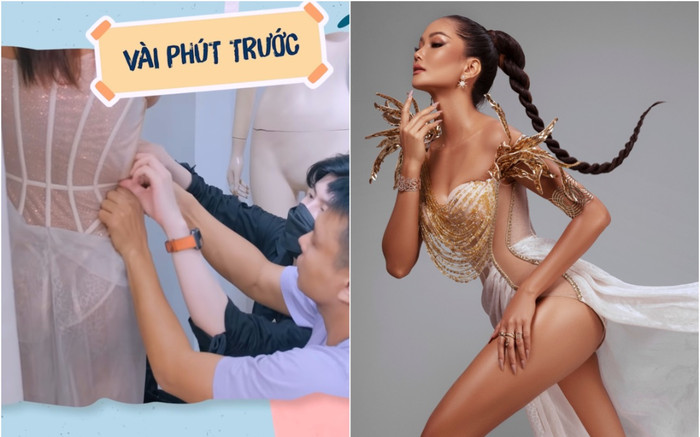 Hậu trường thử đầm mỏng như lá lúa: H'hen Niê tăng 5kg, NTK Đỗ Long muốn 'té xỉu' Ảnh 2