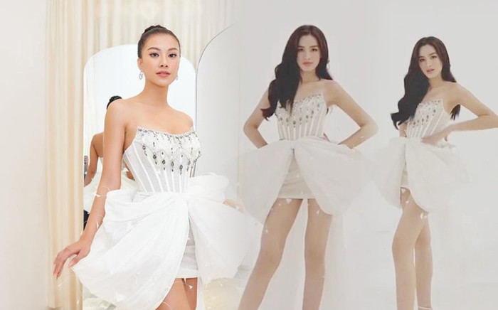 Góc đụng hàng thú vị: Đỗ Thị Hà - Kim Duyên cùng mang 1 mẫu đầm đi thi quốc tế? Ảnh 2