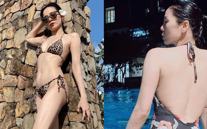 Lệ Quyên ngày một 'xanh tươi' hẳn ra, khoe tấm lưng trắng nõn khi đi bơi giữa đêm Ảnh 2
