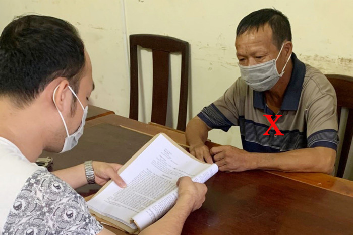 Đối tượng truy nã Trịnh Xuân Cường (dấu x đỏ) bị Công an thành phố Thanh Hóa bắt giữ. (Ảnh: Công an Thanh Hoá).