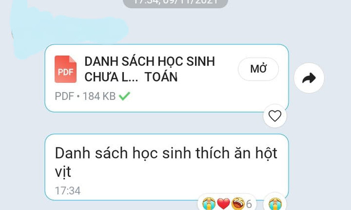 Phát hiện nhiều học trò chưa làm bài tập về nhà, thầy giáo lập danh sách và gửi lại vào group chung của cả lớp cùng lời 'cảnh cáo' dễ thương