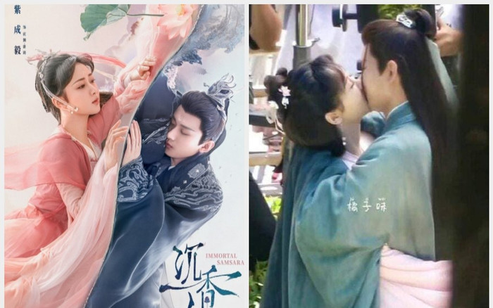 Lộ cảnh hôn đắm đuối của Dương Tử và Thành Nghị ở phim trường 'Trầm vụn hương phai' Ảnh 2
