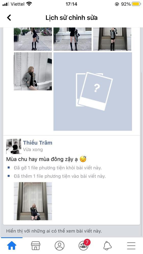 Dù vậy, sau đó Thiều Bảo Trâm cũng để lộ lịch sử chỉnh sửa, edit loạt hình này, điều đó làm fan tiếp tục dấy lên nghi ngờ. 