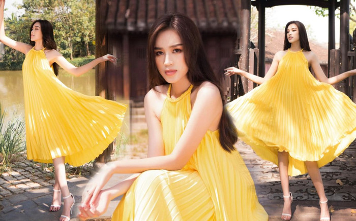 Diện váy vàng rực rỡ, Đỗ Thị Hà khoe nhan sắc ngọt ngào khiến ai nhìn cũng đắm say Ảnh 2