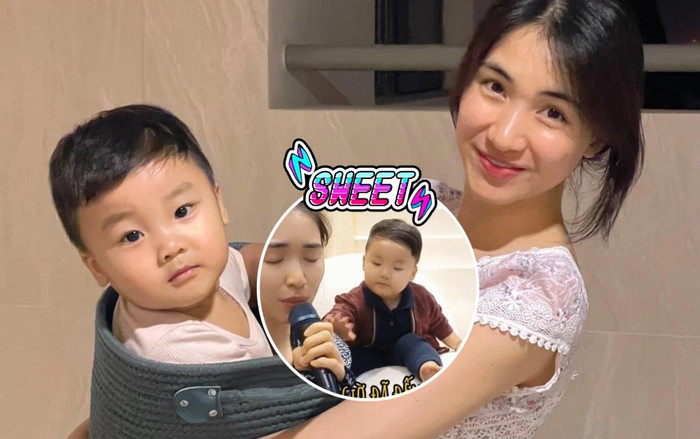 Bé Bo nhà Hòa Minzy đúng là tâm lý hết cỡ: Thấy mẹ hát tới đoạn buồn liền vỗ về an ủi! Ảnh 2