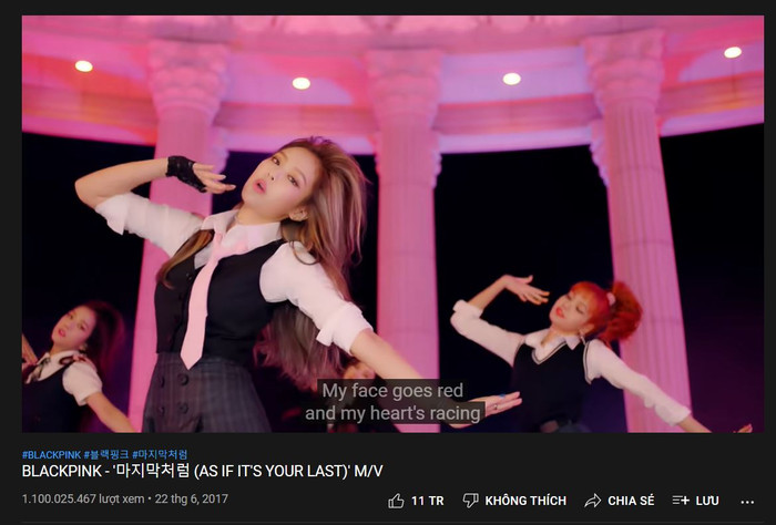 Lượt xem mới của MV AS IF IT’S YOUR LAST.