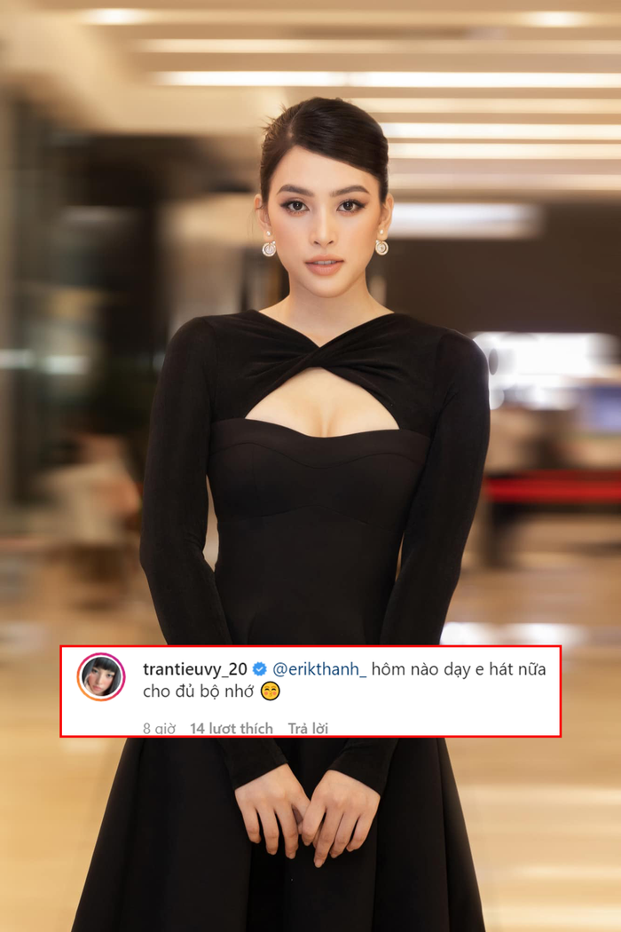 Đáp lại bình luận của Erik, Tiểu Vy quyết tâm 'tầm sư học đạo' để lấn sân ca hát trong tương lai chăng? 