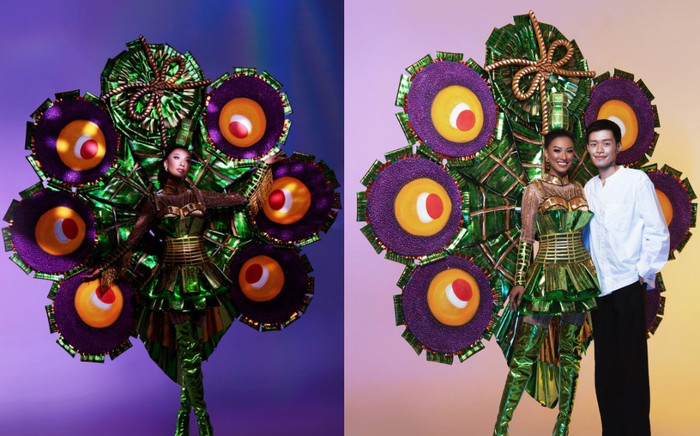 Cận cảnh National Costume 'Ai Tét Hônggg' của Kim Duyên, fan tấm tắc khen ngợi siêu phẩm có 1-0-2 Ảnh 2