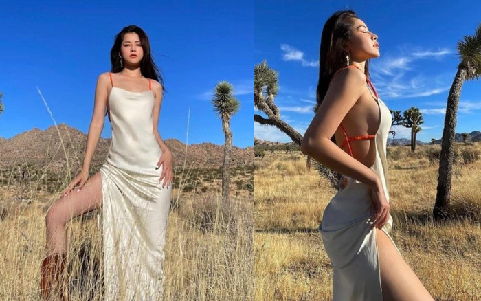 Chi Pu thả rông 'đôi gò bồng đảo', diện váy mỏng tang khoe chân dài miên man trên thảo nguyên hoang dã Ảnh 2