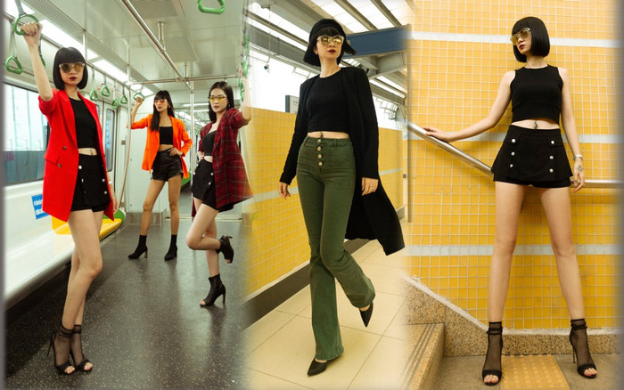 Siêu mẫu Hạ Vy và cộng sự pose dáng chuẩn high fashion, check-in ga tàu Cát Linh Ảnh 2