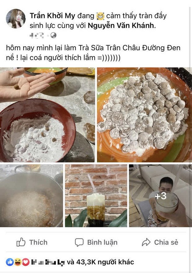 Khởi My nấu trà sữa trân châu đãi chồng, Kelvin Khánh rất háo hức khi hiếm khi được 'nghỉ ngơi' bếp núc.