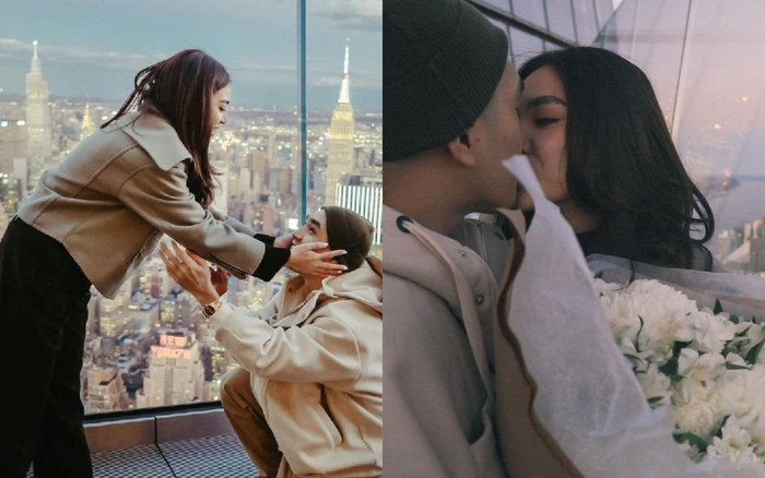 Ái nữ 'Ngược dòng thời gian để yêu anh' được bạn trai cầu hôn ở Mỹ, sao Thái nô nức chúc mừng Ảnh 2