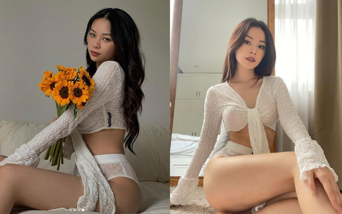 Phí Phương Anh diện lại đồ lưới xuyên thấu giống Chi Pu, vóc dáng chuẩn khỏi bàn nhưng ai mặc đẹp hơn? Ảnh 2