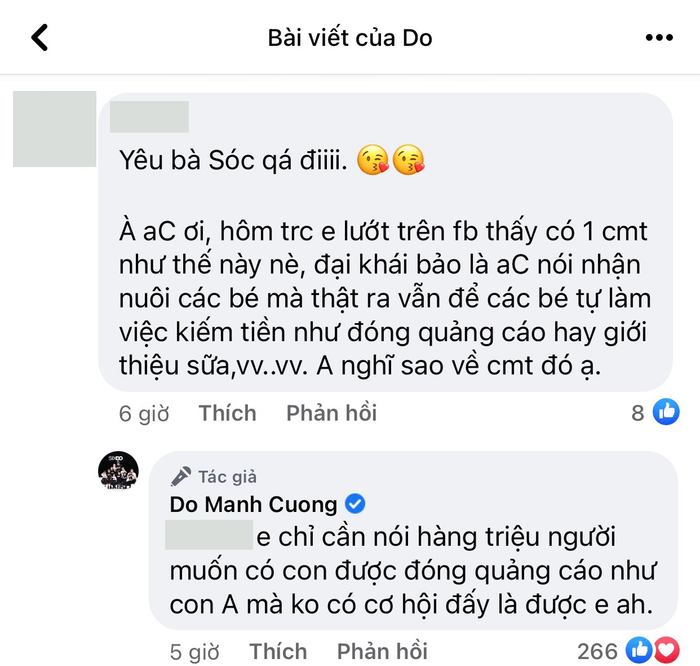 Đỗ Mạnh Cường phản ứng 'gắt' trước việc bị nói nhận con nuôi để đào tạo cho đóng quảng cáo kiếm tiền.