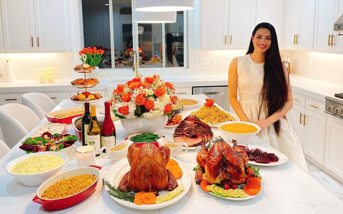 Phạm Hương khoe mâm cơm thịnh soạn tự nấu, fan nức nở khen như đầu bếp! Ảnh 2