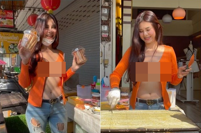 Cô chủ quán bánh 'hở bạo' gần hết vòng một khiến tiệm đắt hàng như tôm tươi, dân tình rần rần 'ném đá' Ảnh 5