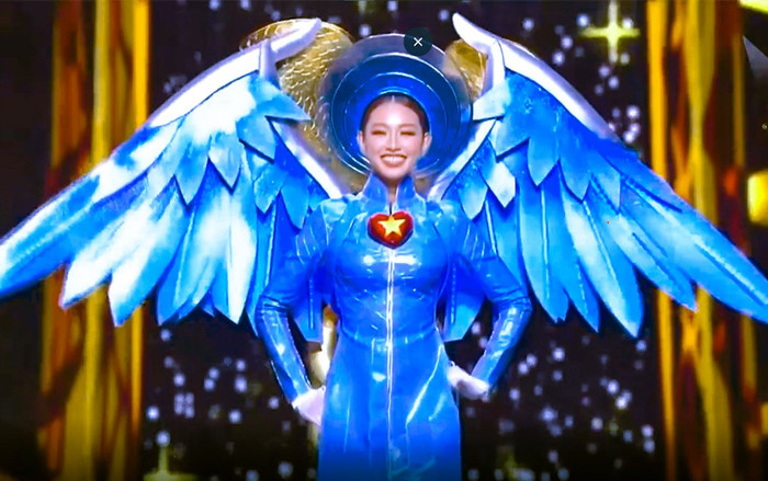 Thùy Tiên thăng hoa với 'Thiên thần áo xanh': Fan Miss Grand vỗ tay rào rào với thiết kế ấn tượng Ảnh 2