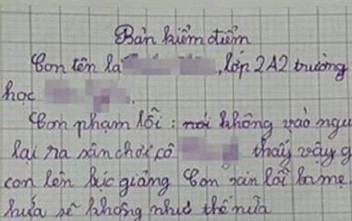 Học trò lớp 2 viết kiểm điểm, đọc đến phần lời hứa khiến cô giáo lo sợ phải đồng ý thứ lỗi ngay lập tức Ảnh 2