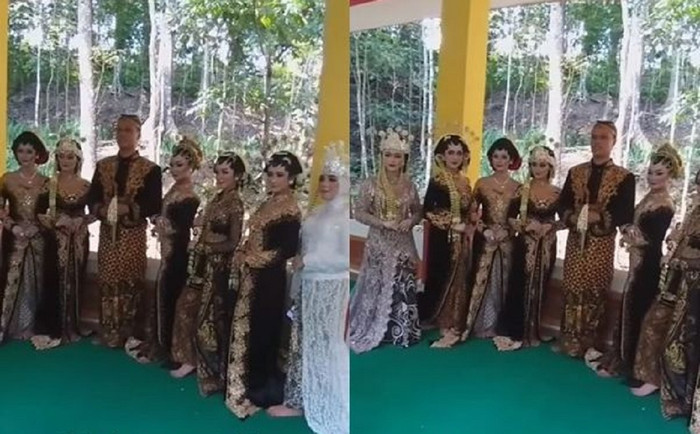 Người đàn ông cưới một lúc 8 cô vợ. 