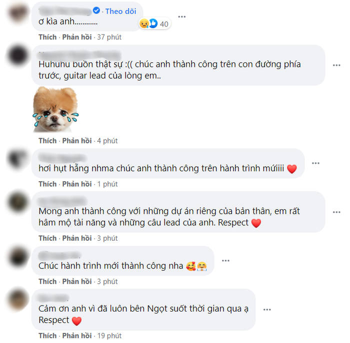 Nhiều người hâm mộ phản ứng trước thông tin Chí Hùng rời nhóm.