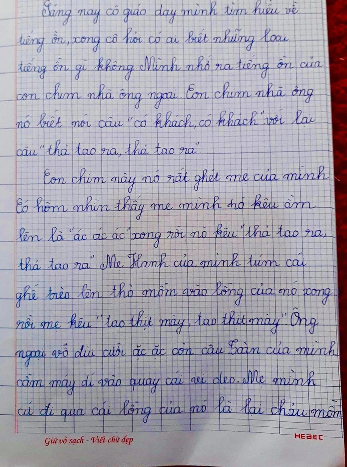 Viết bài văn về 'tiếng ồn', cậu bé tiểu học không quên 'bóc phốt' bố mẹ khiến dân tình cười ngất Ảnh 1