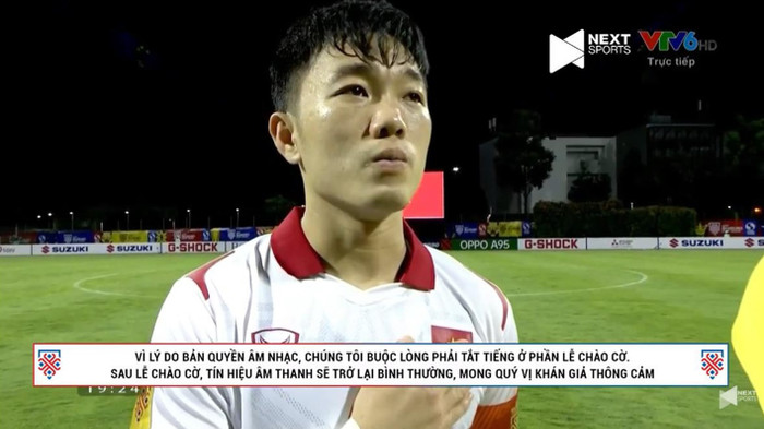 Đơn vị phát sóng trận Việt Nam vs Lào đã chủ động tắt tiếng Quốc ca Việt Nam vì lý do bản quyền.