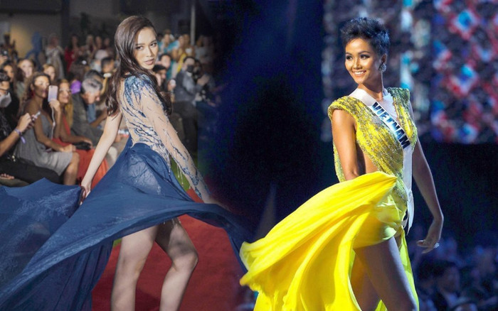 2 khoảnh khắc xoay váy 'quỷ khóc thần sầu' của Đỗ Hà và H'Hen Niê siêu xịn siêu sang Ảnh 2