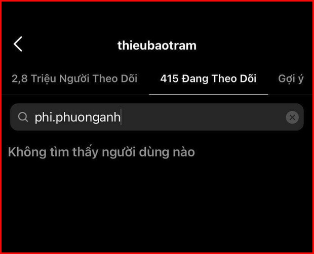 Thì Thiều Bảo Trâm đã âm thầm bỏ theo dõi Phí Phương Anh từ lúc nào 