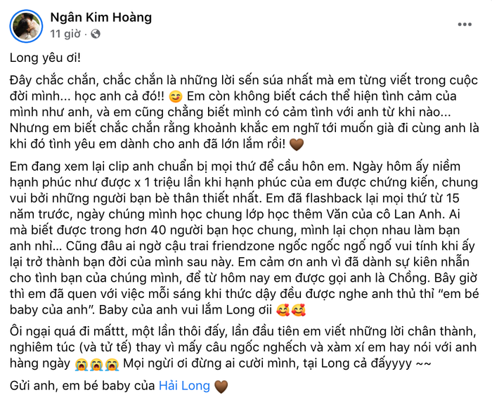 Nguyên văn bài chia sẻ của Salim gửi đến bạn trai Hải Long.