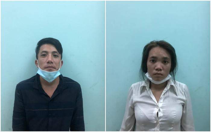 Lê Hoài Thanh và Thạch Đào tại thời điểm bị bắt. Ảnh: Người Lao Động