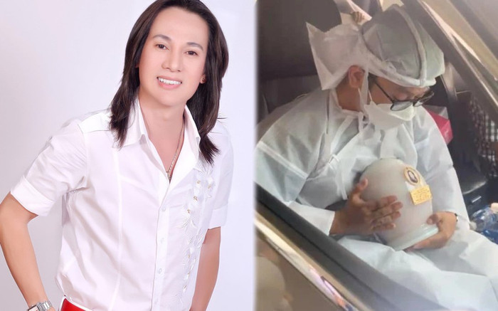 Tang lễ ca sĩ Ngô Quốc Linh: Quặn lòng hình ảnh con trai ôm tro cốt cha Ảnh 2