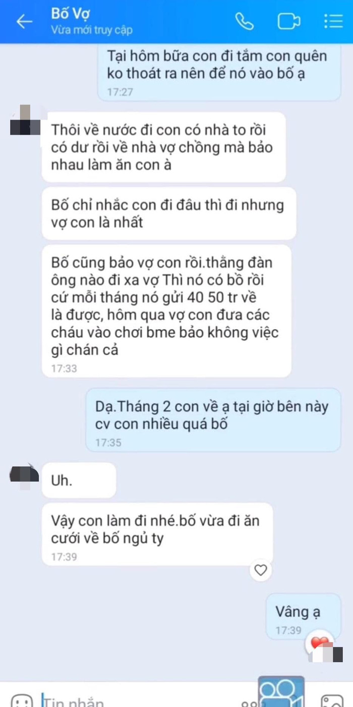 Đoạn tin nhắn giữa bố vợ và con rể được chia sẻ trên MXH nhanh chóng nhận được sự quan tâm của cư dân mạng