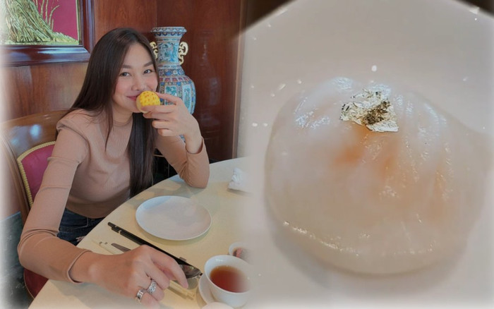 'Chị đại' Thanh Hằng tươi trẻ đi ăn món dát vàng sang chảnh Ảnh 2