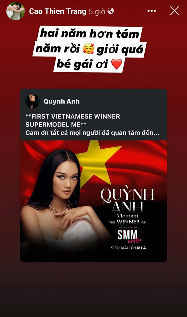 Cao Thiên Trang thừa nhận Quỳnh Anh hơn mình, tuy nhiên thay vì ngó lơ chiến thắng của đàn em, động thái của Cao Thiên Trang được dân mạng đánh giá cao.