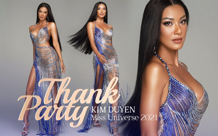 Kim Duyên 'chơi lớn' với váy không một mảnh vải, đẹp nức nở trong tiệc cảm ơn của Miss Universe 2021 Ảnh 2