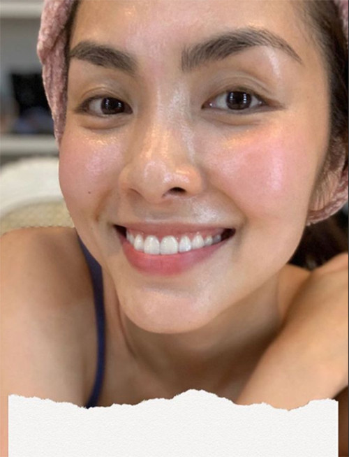 Tăng Thanh Hà may mắn sở hữu vẻ đẹp tự nhiên cùng nụ cười thu hút. Cô nhiều lần khoe mặt mộc khiến các tín đồ skincare khao khát.