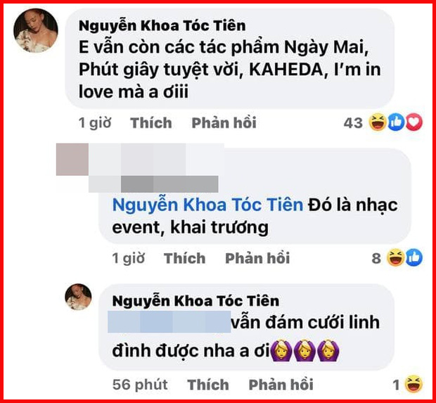 Màn phản bác của Tóc Tiên bên dưới bình luận 