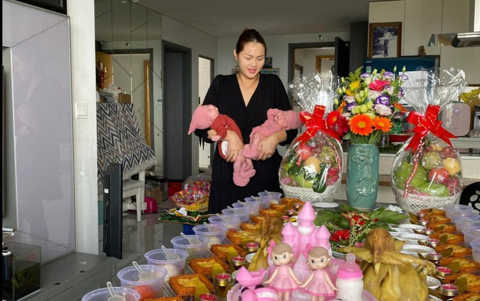 Á hậu Diễm Châu tổ chức tiệc đầy tháng cho hai bé sinh đôi bằng thụ tinh nhân tạo Ảnh 2