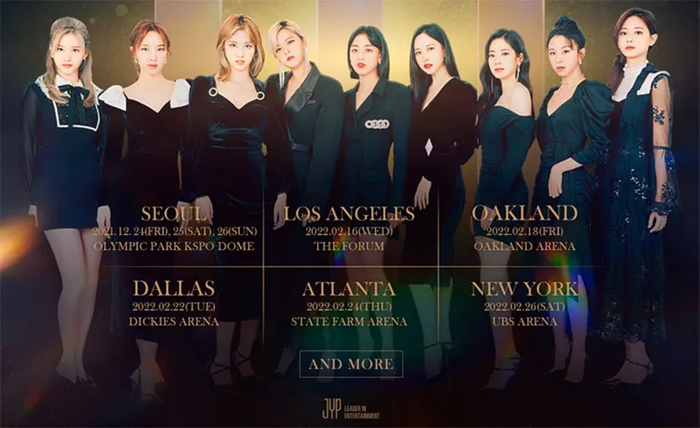 Các địa điểm ban đầu của chuỗi concert tại Bắc Mỹ.