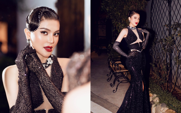 Lily Chen hoá 'tiên hắc ám', đẹp kiêu sa trong đêm tiệc thời trang Ảnh 2