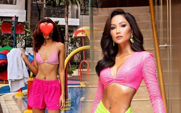 H'Hen Niê khoe ảnh giấu mặt ở hồ bơi nhưng cơ bụng chuẩn đét mới hút trọn chú ý Ảnh 2