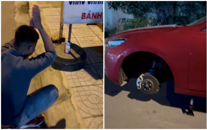 Nhậu đến đêm, người đàn ông bất lực gọi sửa xe và khấn, netizen ngán ngẩm: 'Rượu ngọt làm ta mất bánh xe' Ảnh 2